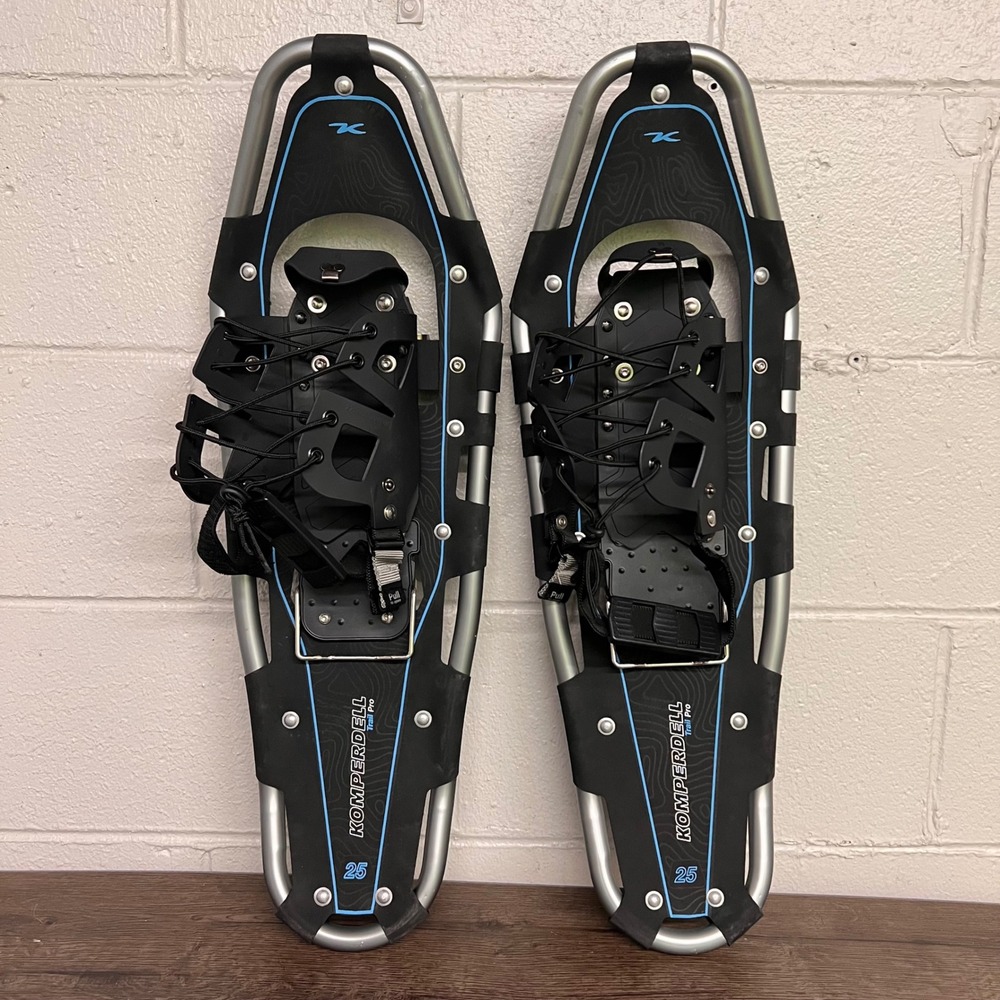Komperdell Trail Pro 25 Snowshoes Aluminum Frame Black Silver Blue Mens 25 Inch